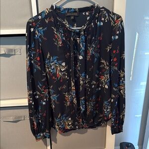 Banana Republic Women's Floral Black Blouse